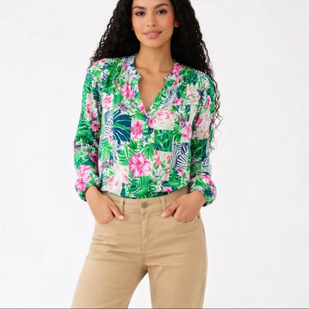 Lilly Pulitzer Khaki Chino Palm Beach Fit Tan Pants Low rise Preppy Minimalist - Picture 4 of 7